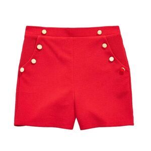 Red two gold button shorts